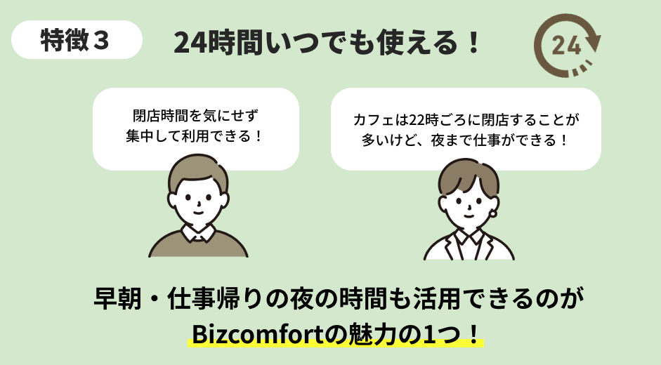 Bizcomfortの特徴3つ目